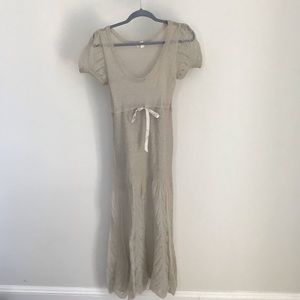 Lux Light sage green long knit hippie dress